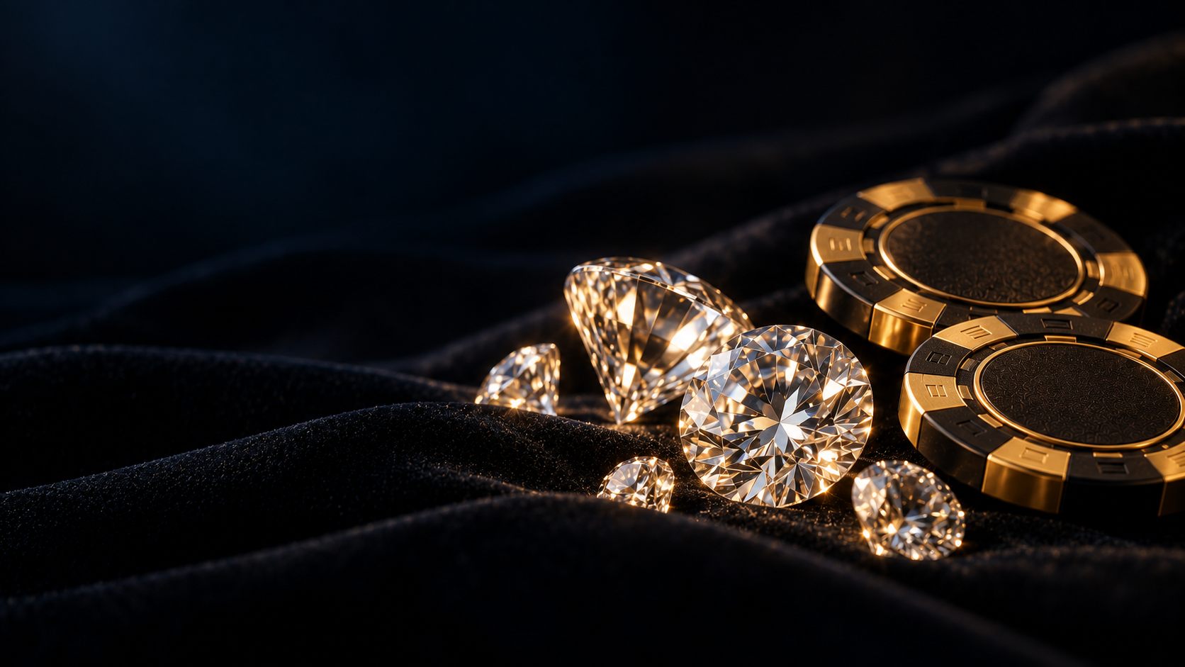 Cut diamonds and gold coins